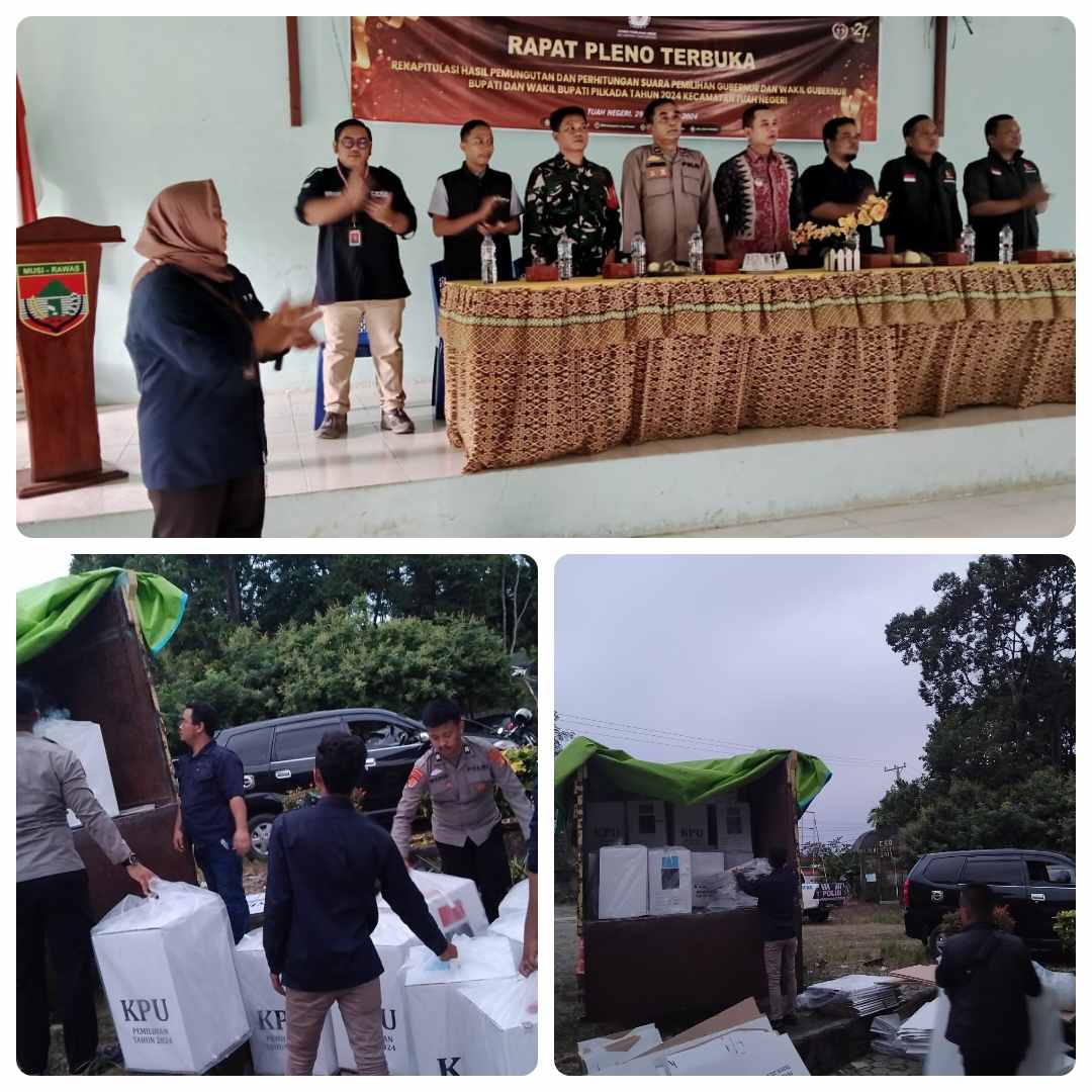 Rapat Pleno Kecamatan Rampung, Polres Musi Rawas Kawal dan Pengamanan Pengiriman Kembali Logistik ke Gudang KPU Musi Rawas