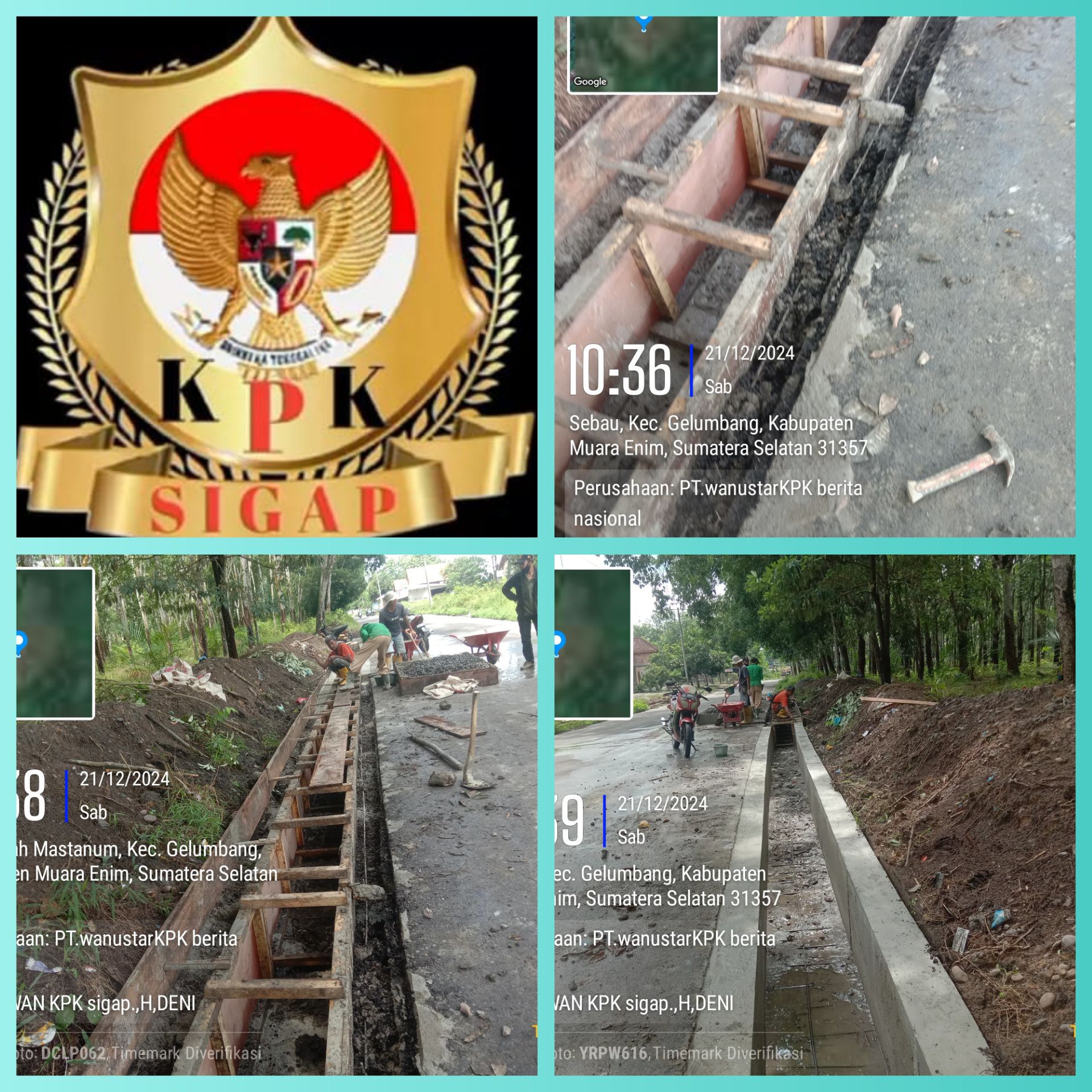 Hasil investigasi di hari Sabtu tgl,21 Desember 2024 bangunan drainase di desa Pedataran