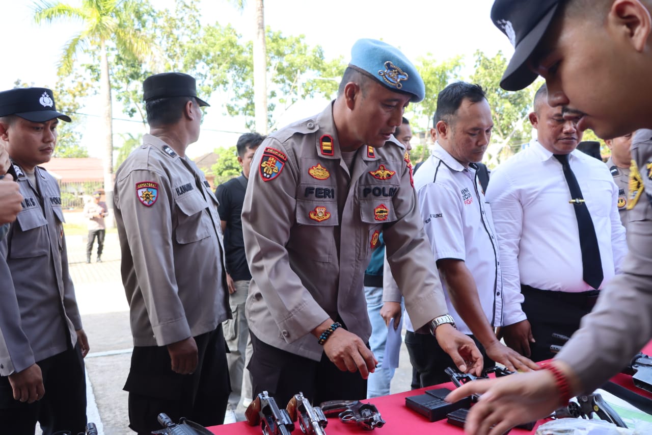 Cegah Penyalahgunaan Senpi Polresta Pontianak lakukan pengecekan Senjata Api Dinas
