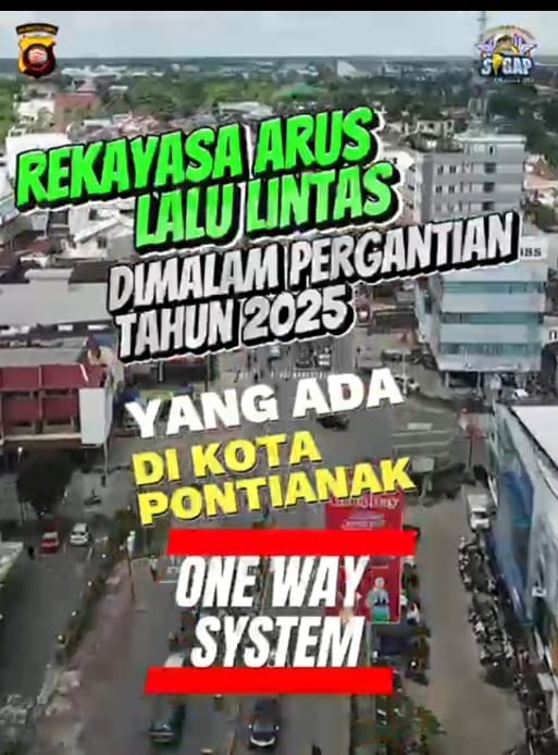 Kapolresta Pontianak: One Way System Diberlakukan di Sebagian Ruas Jalan Pontianak pada Malam Tahun Baru 2025