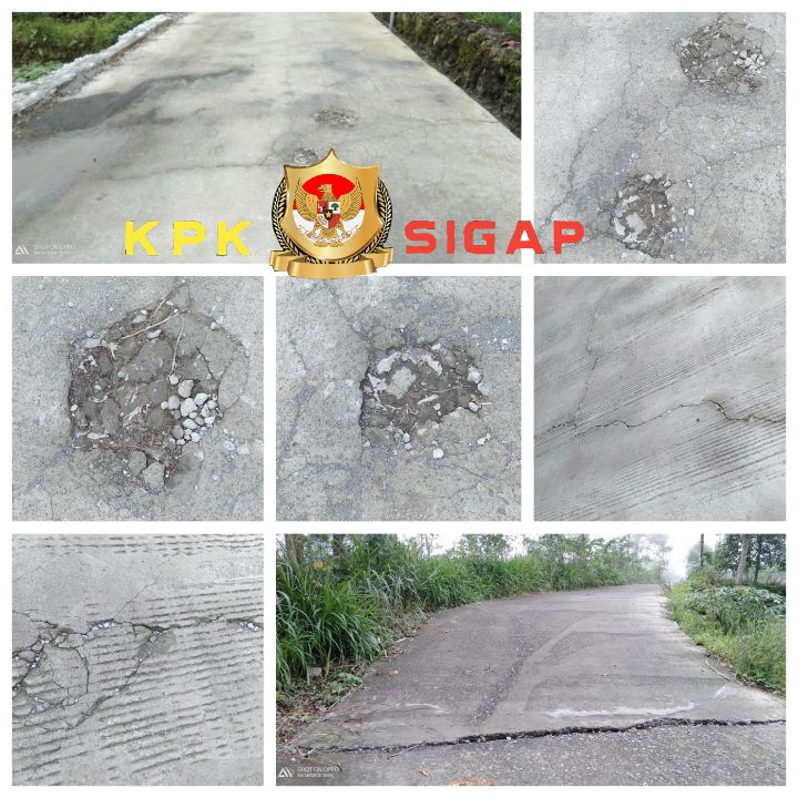 Proyek Peningkatan Jl. Rabat Beton  Jln.Menuju Gombong Kiriman , Baru 6 Bulan di Kerjakan Sudah Alami Kerusakan,
