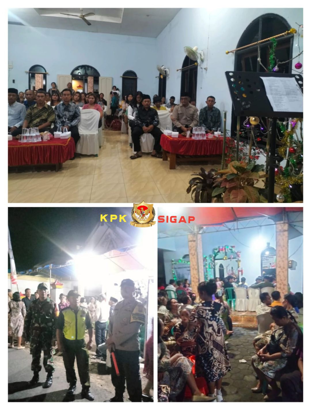 Perayaan Natal 2024 di GKJW Kandangan, Babinsa Sertu Nurhidayanto Pengamanan