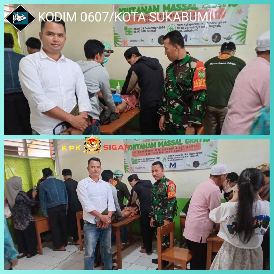 Babinsa Koramil 0607-10 Nagrak Dampingi Bakti Sosial Khitanan Massal