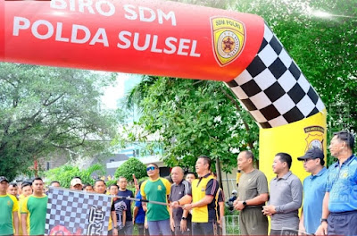Polda Sulsel Gelar Olahraga Bersama TNI- Polri dan Kejaksaan Dalam Rangka HUT Bhayangkara ke79