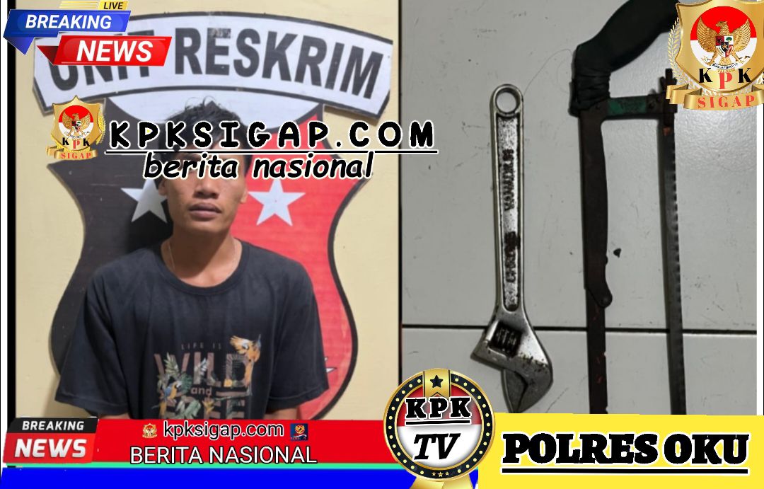 Polsek Baturaja polres Oku  Barat Amankan Pelaku Pencurian Besi Siku Panjang Milik PT. Daya Mitra Telekomunikasi