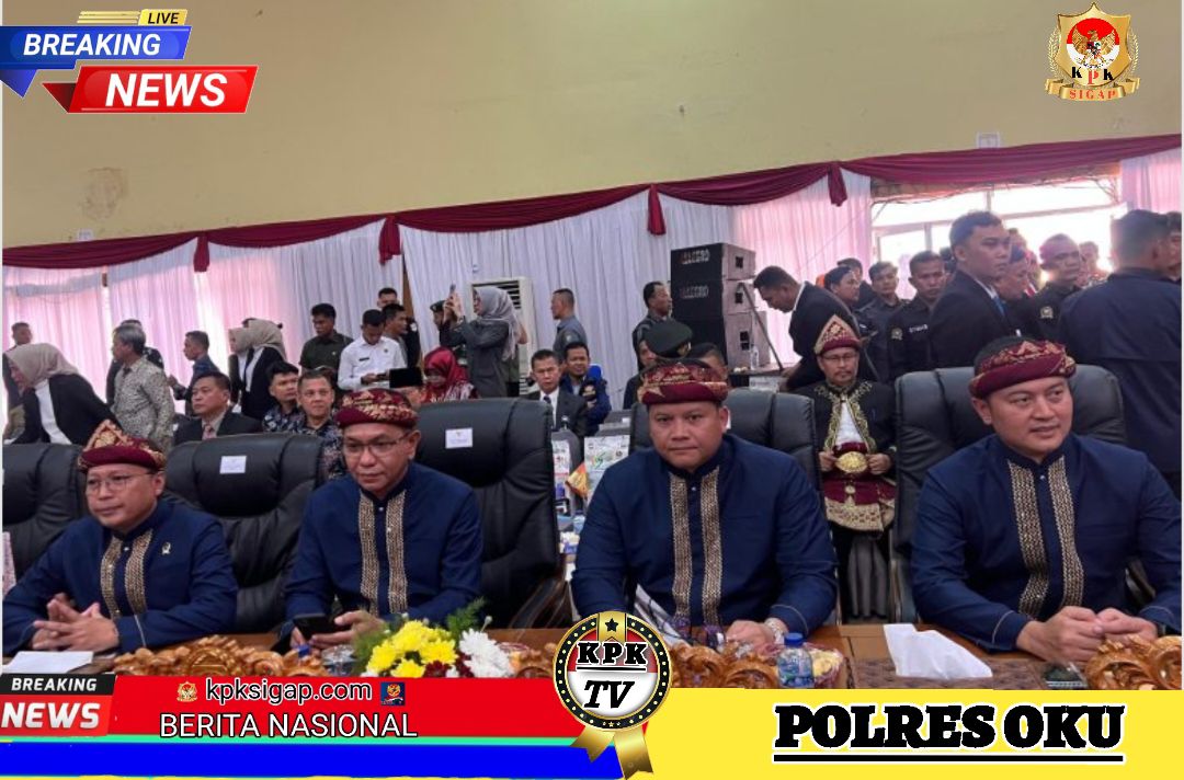 Kapolres Oku Hadiri Kegiatan Rapat Paripurna Ke-XXIX Masa Persidangan Ke-3 Tahun Sidang 2025 Agenda Memperingati Hari Jadi Kabupaten Oku Ke-115