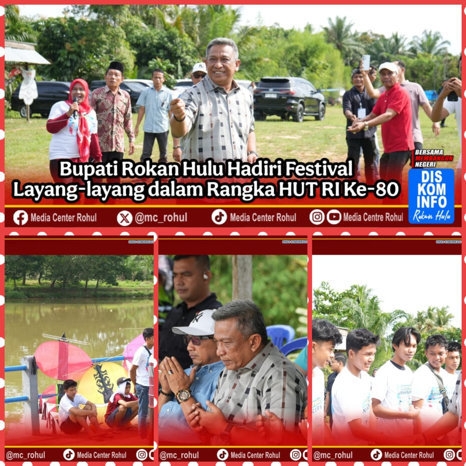 Bupati Rokan Hulu Hadiri Festival Layang-layang dalam Rangka HUT RI Ke-80