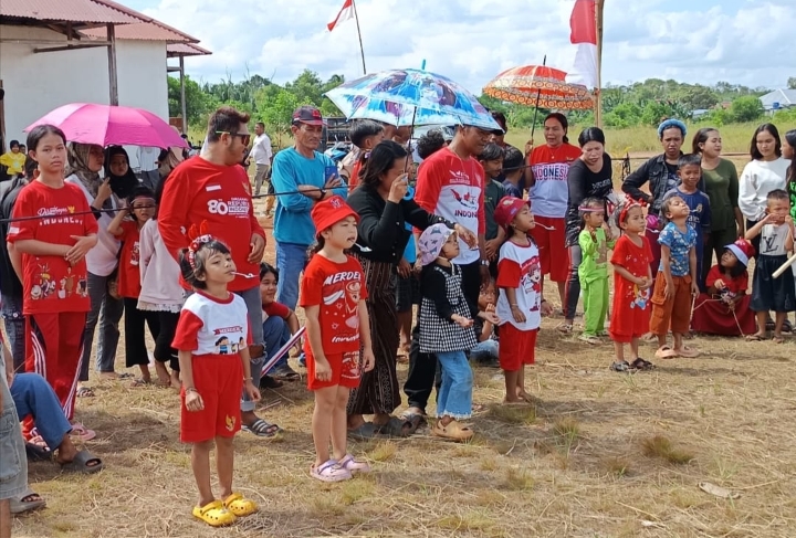 Masyarakat dusun sungai tengar Memeriakan 17 Agustus tahun 2025