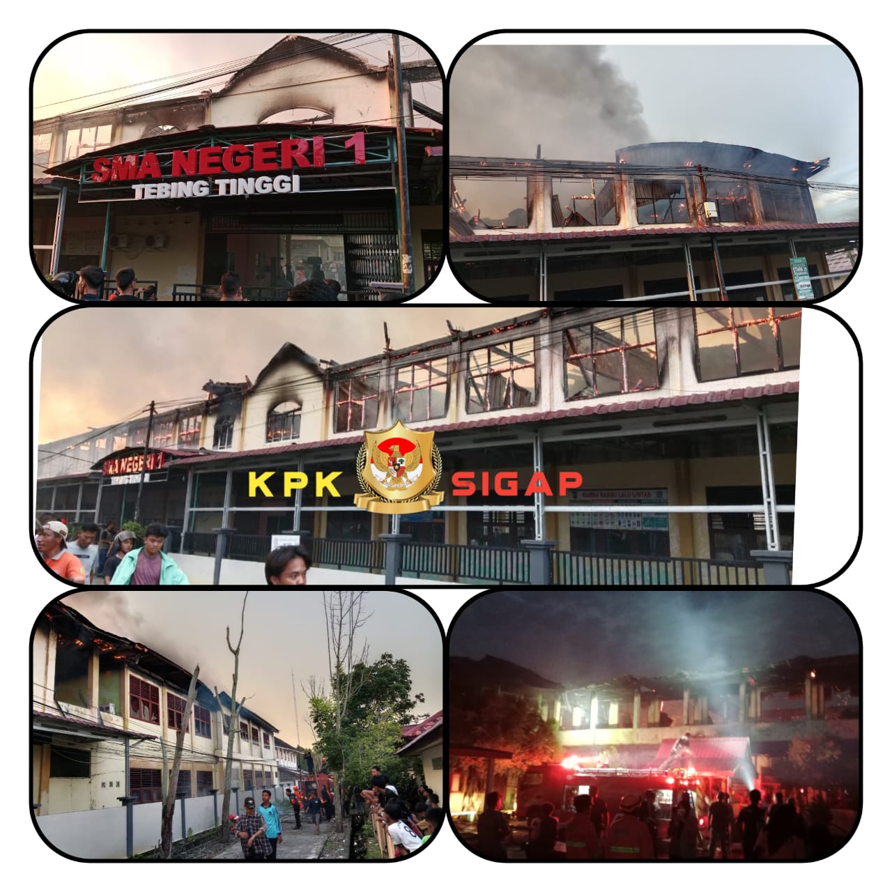 Meranti Gempar, Puluhan Ruang SMAN 1 Tebing Tinggi Terbakar