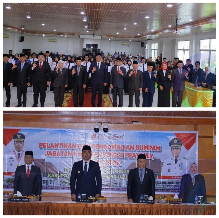 Bupati Oku Selatan Abusama S.H.Lantik Pejabat Pimpinan Tinggi Pratama PNS Dan PPPK