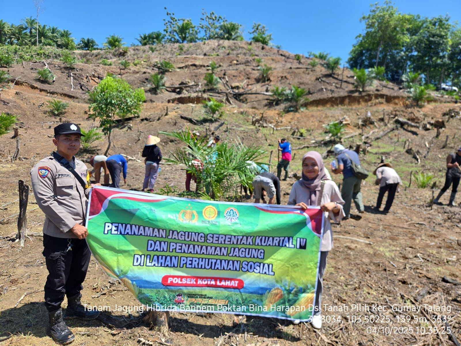 Polres Lahat Laksanakan  Kegiatan Penanaman Jagung Kuartal IV