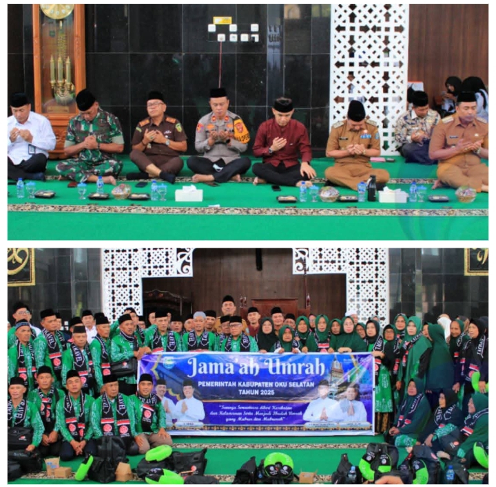 Bupati Abusama S.H.Lepas Keberangkatan Jamaah Umroh Kabupaten Oku Selatan Tahun 2025