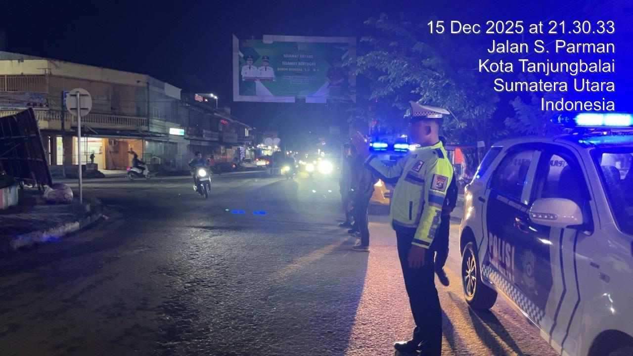 Sat Lantas Lakukan Patroli Malam Jaga Keamanan dan Cegah Balap Liar