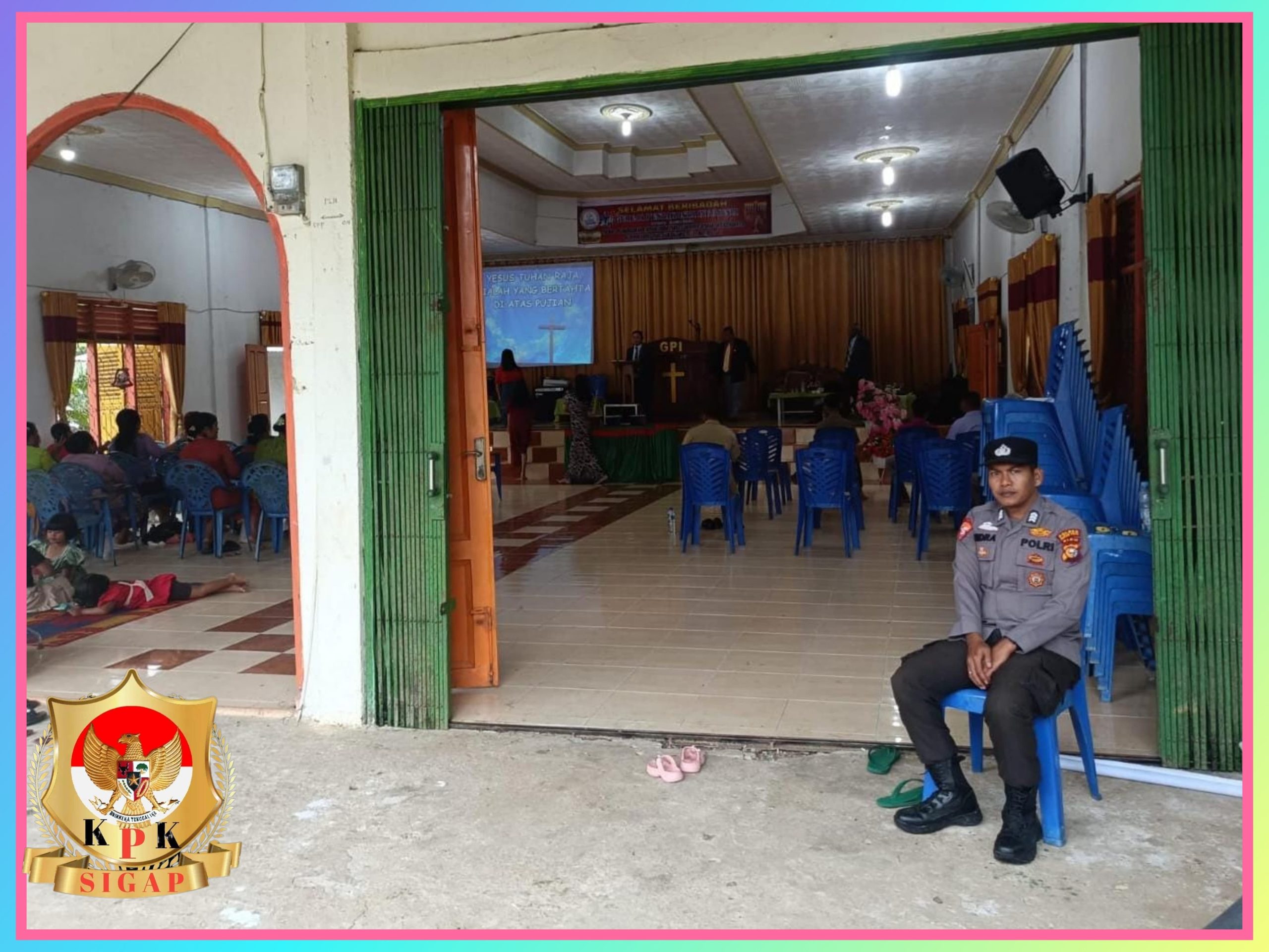 Program Minggu Kasih, Polsek Rambah Hilir Dengarkan Aspirasi Jemaat Gereja di Kumu Baru