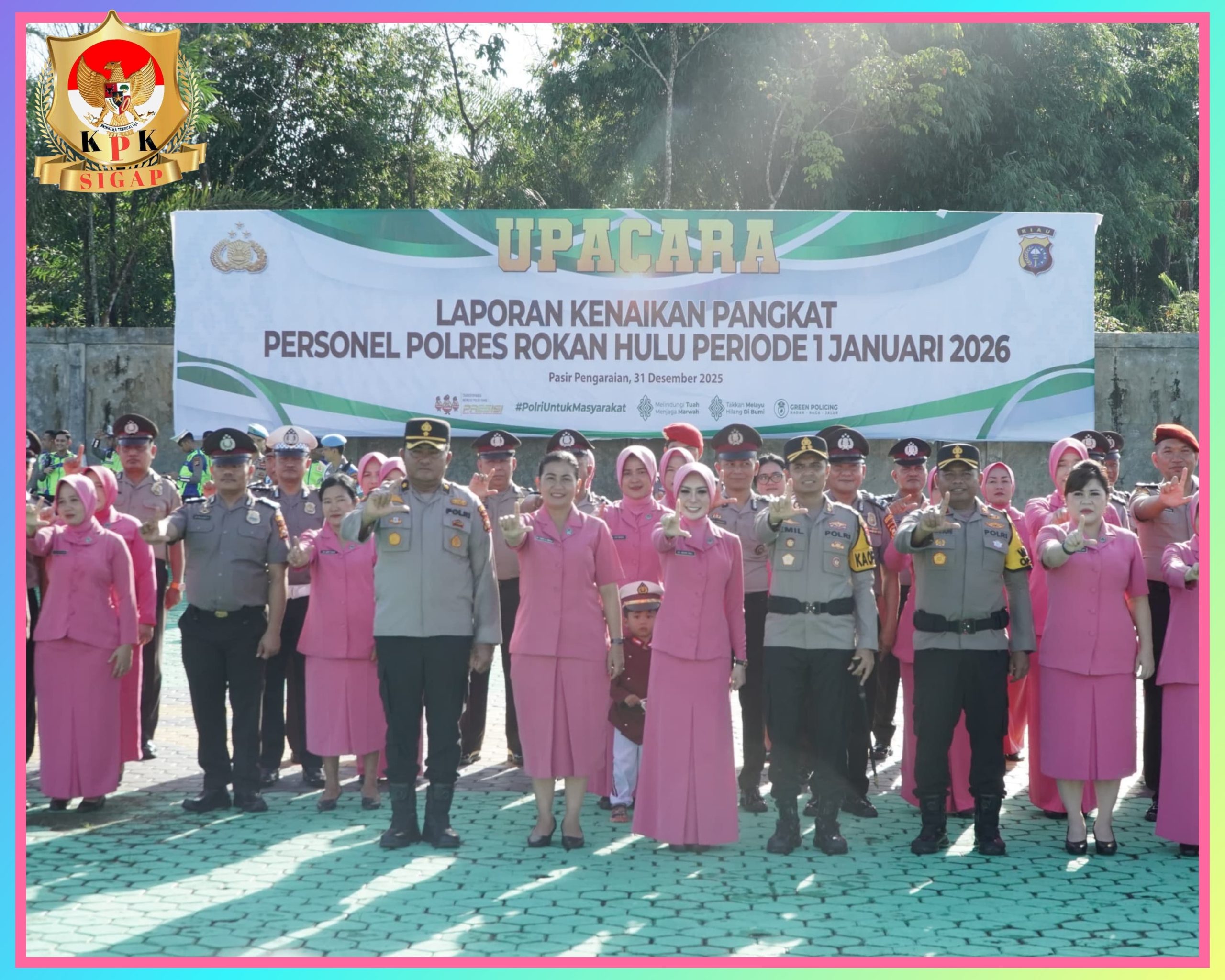 63 Personel Polres Rokan Hulu Resmi Naik Pangkat, Kapolres Tekankan Tanggung Jawab dan Profesionalisme