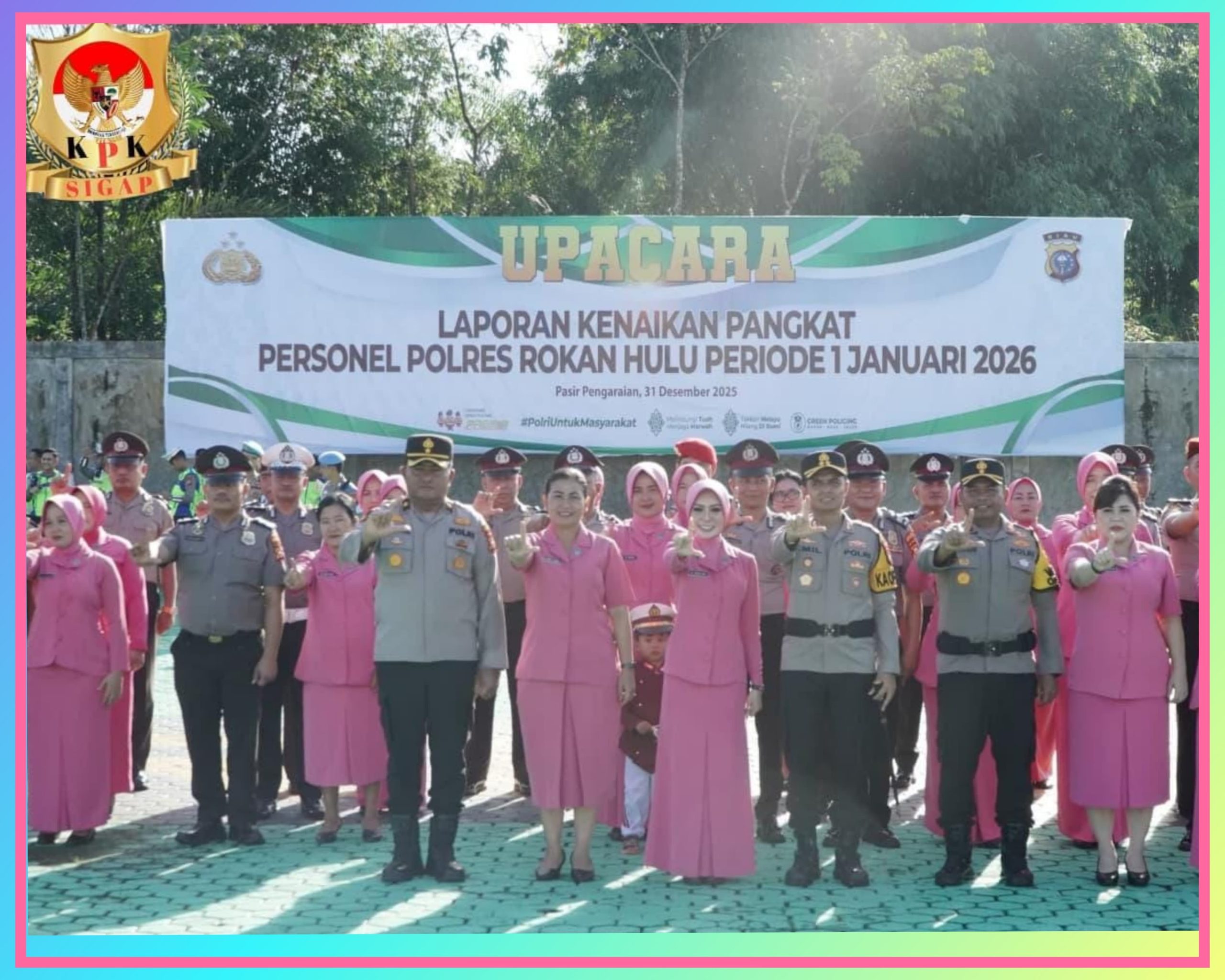 63 Personel Polres Rokan Hulu Resmi Naik Pangkat, Kapolres Tekankan Tanggung Jawab dan Profesionalisme