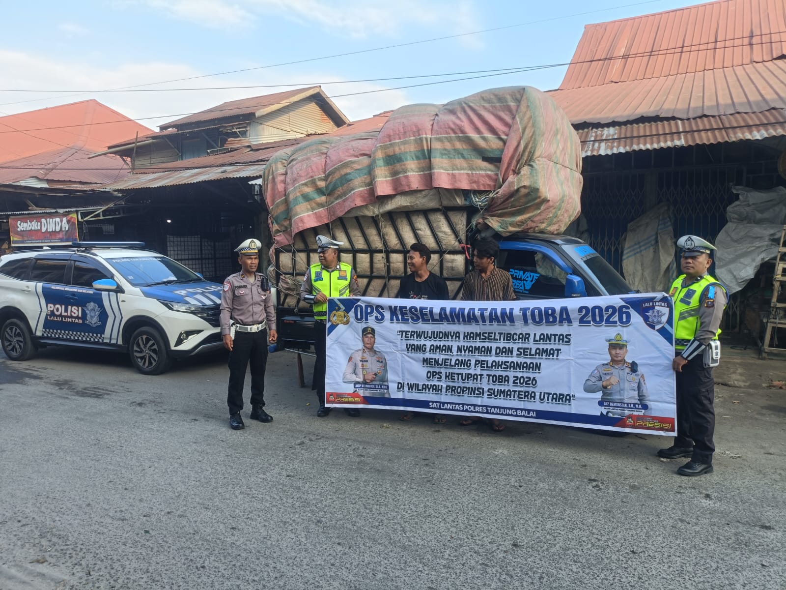 Ops Keselamatan Toba 2026: Sat Lantas Polres Tanjungbalai Ingatkan Sopir Pick-Up Soal Bahaya Overload