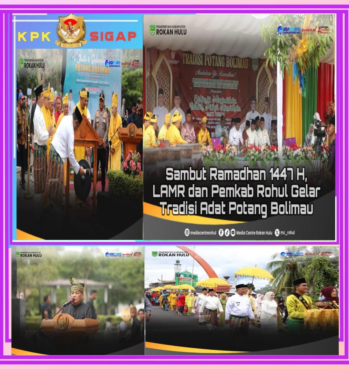 Sambut Ramadhan 1447 H, LAMR Dan Pemkab Rohul Gelar Tradisi Adat Potang Bolimau.