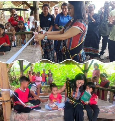 Bunda Literasi Resmikan Pondok Literasi Nuba Nanga di Desa Tana Duen, Kecamatan Kangae Momentum Penting Penguatan Gerakan Literasi Berbasis Desa