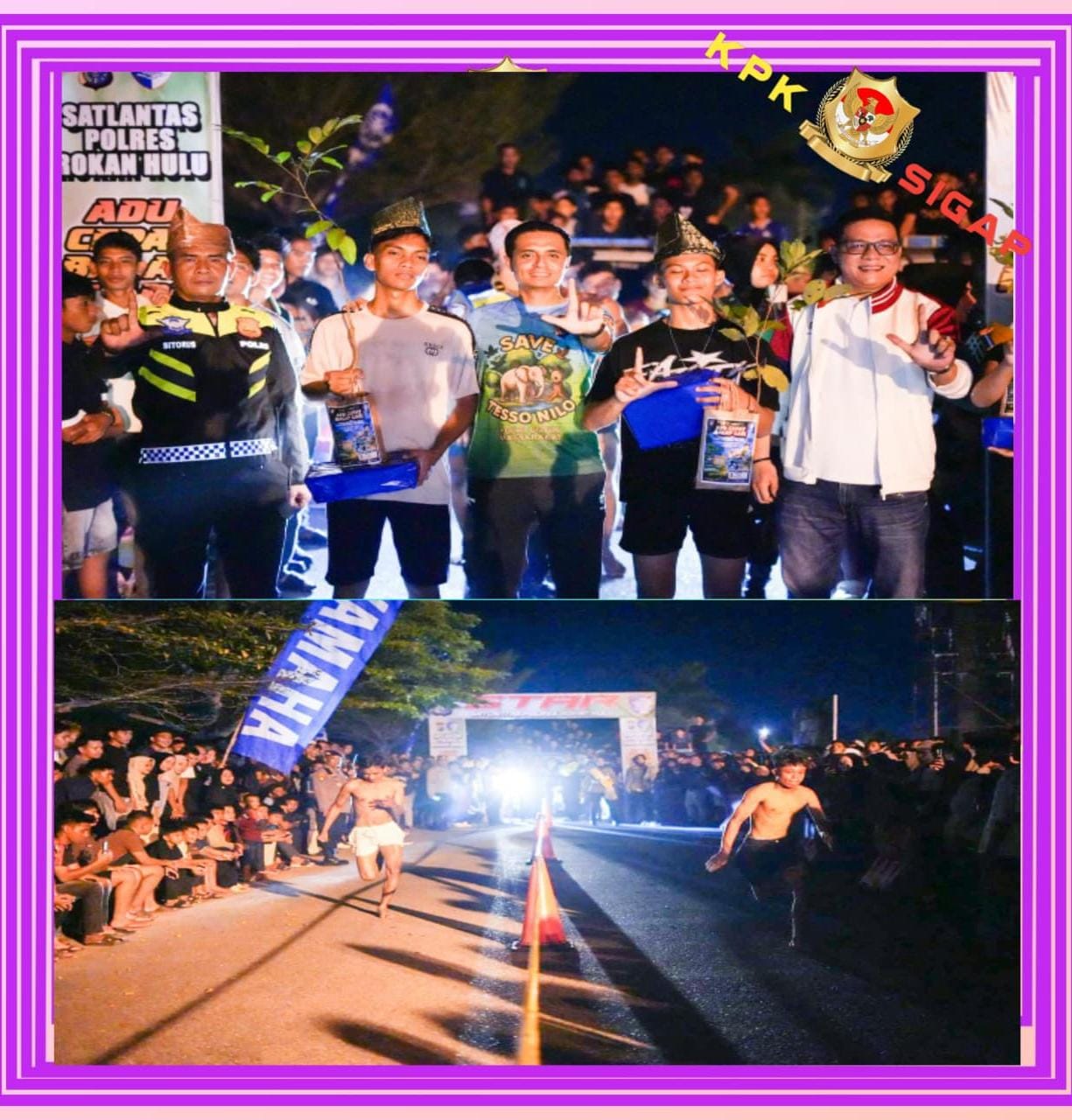 Polres Rokan Hulu Gelar Lomba Balap Lari Malam Hari, Salurkan Energi Anak Muda ke Arah Positif
