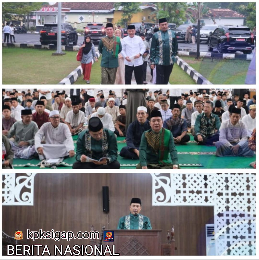 BUPATI DAN WAKIL BUPATI OKU SELATAN SHALAT IDUL FITRI 1447 H DI MASJID AL-MUTADIN MUARADUA