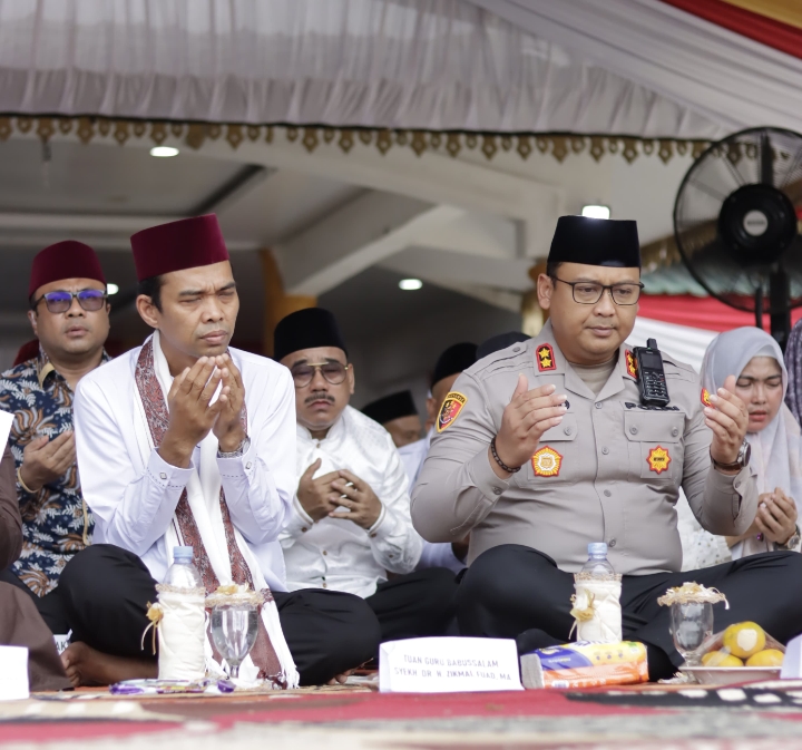 Kapolres Langkat Hadiri dan Kawal Tabligh Akbar Ustadz Abdul Somad Bersama Forkopimda